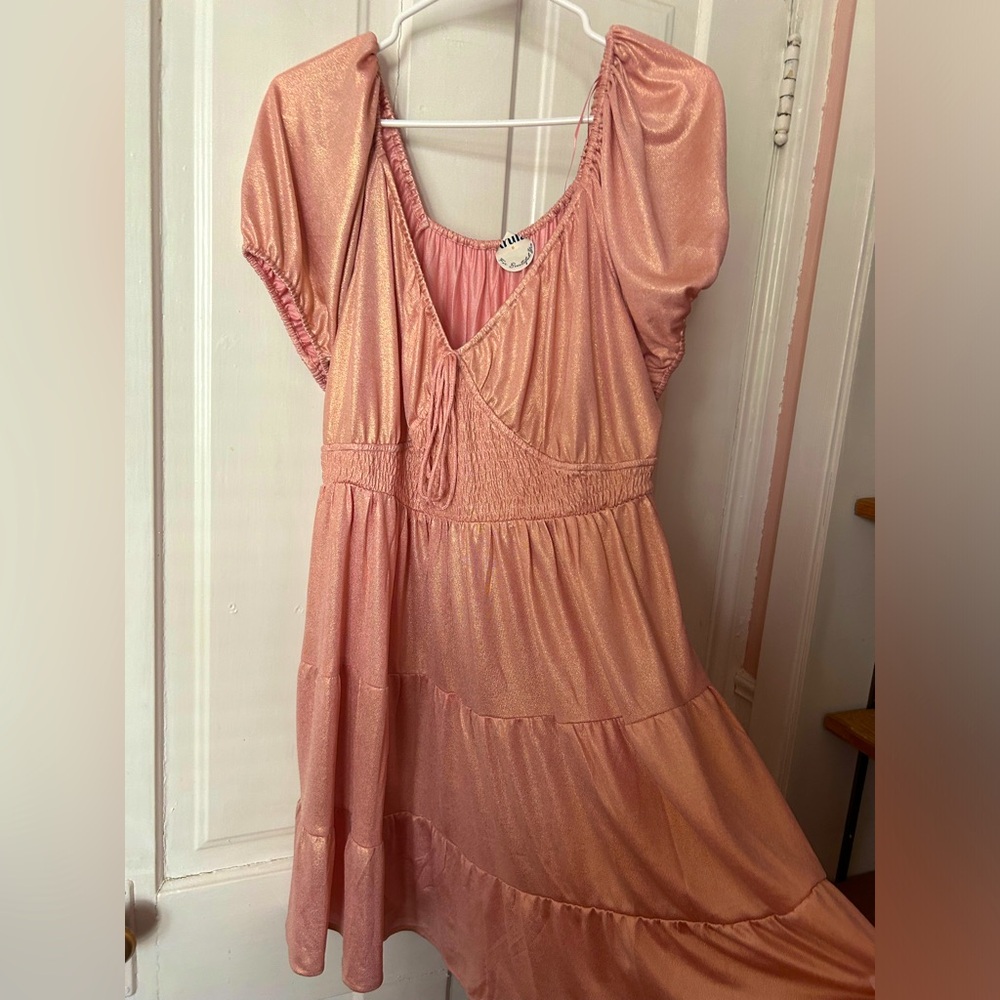 Arula Pink Tie Babydoll Dress